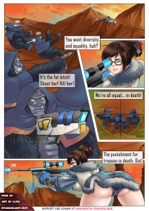 pervywatch rebellion of the apes overwatch hentai comic with dva mercy winston group sex orgy mei